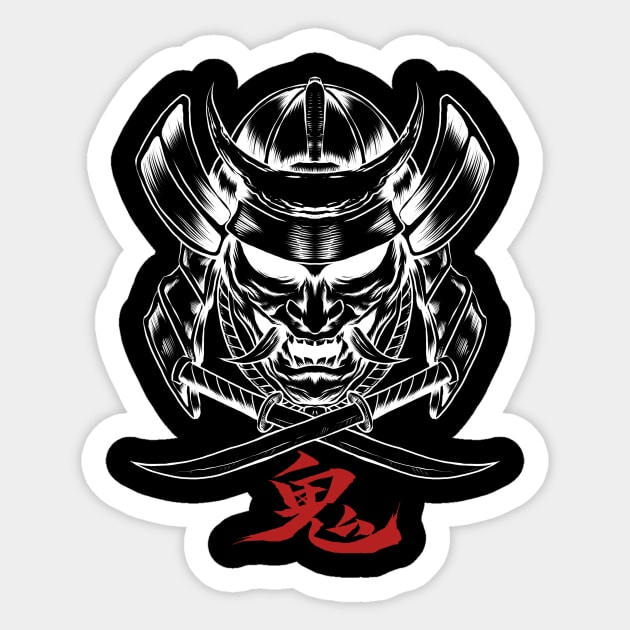 Oni samurai T-shirt Sticker by DANI_DARKART